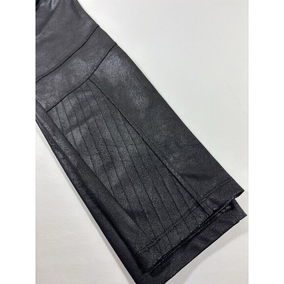 Calzedonia Faux Leather Front Panel Leggings with Moto Knee Detail Black Small - Picture 11 of 13